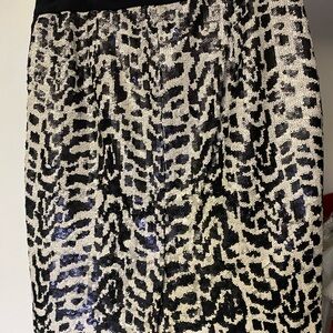 The Limited Black and White Sequin Pencil Skirt